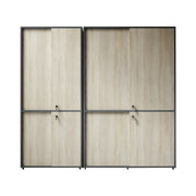 LUXORA Sliding Door File Cabinet Space-Saving Office Storage Cabinet for Home Office - Walnut