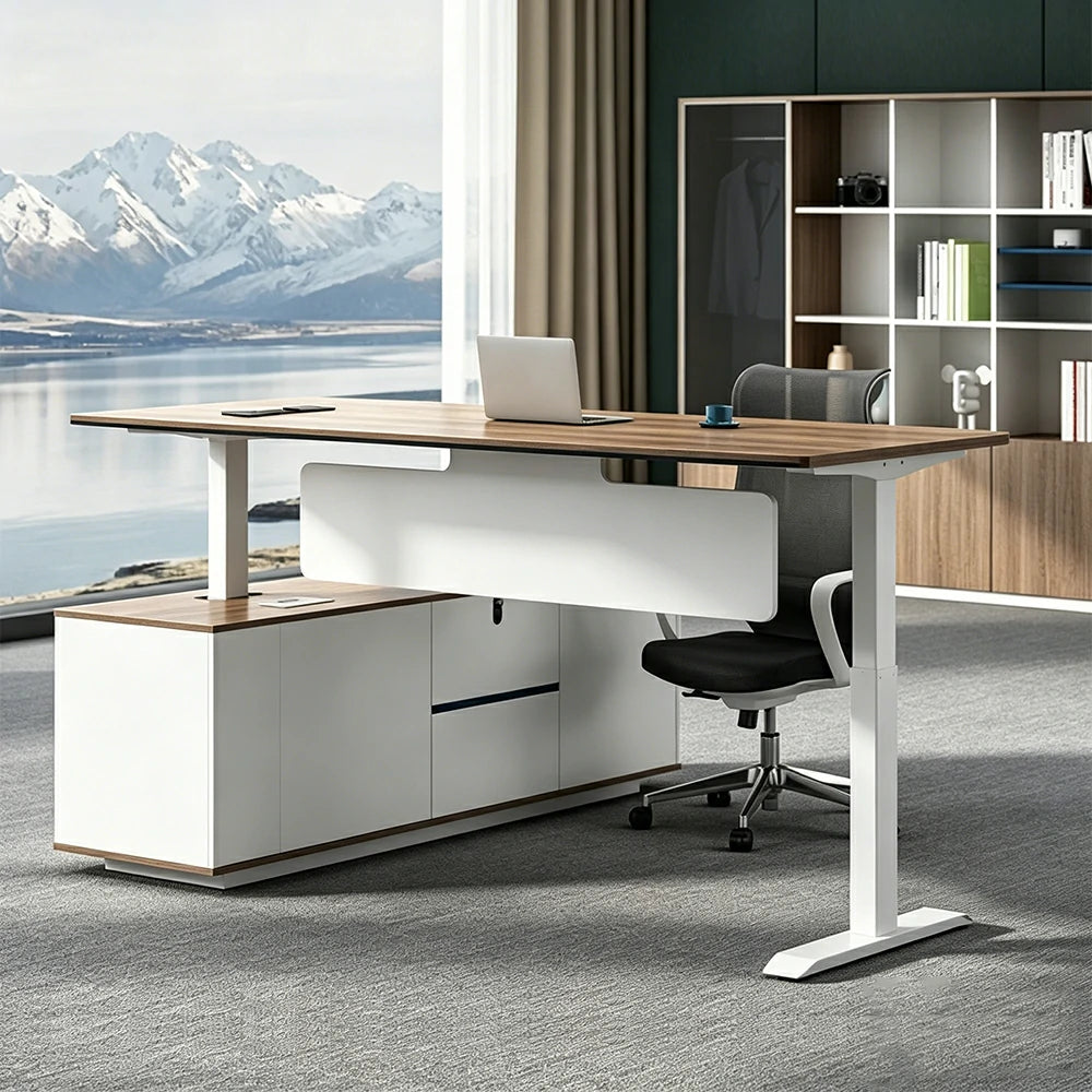 LUXORA 1.8m Dual Motor Standing Desk - 720-1200mm Adjustable for Home Office - Light Wood