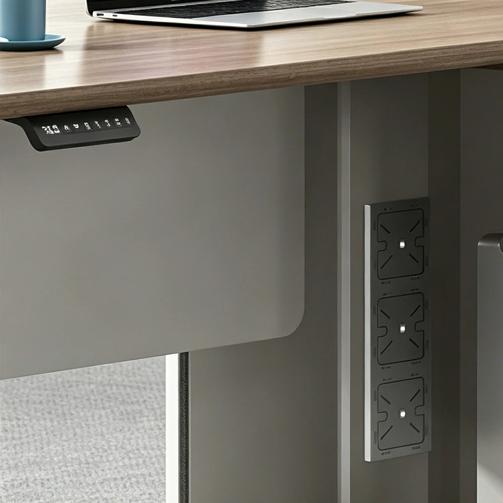 LUXORA 1.8m Dual Motor Standing Desk - 720-1200mm Adjustable for Home Office - Light Wood