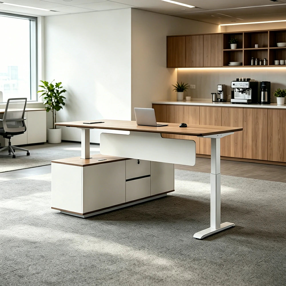 LUXORA 1.8m Dual Motor Standing Desk - 720-1200mm Adjustable for Home Office - Light Wood