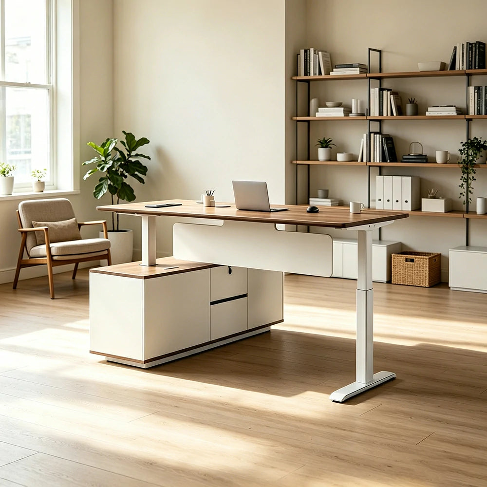 LUXORA 1.8m Dual Motor Standing Desk - 720-1200mm Adjustable for Home Office - Light Wood