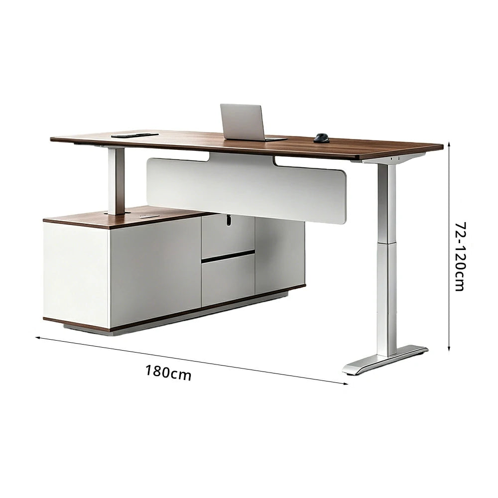 LUXORA 1.8m Dual Motor Standing Desk - 720-1200mm Adjustable for Home Office - Light Wood