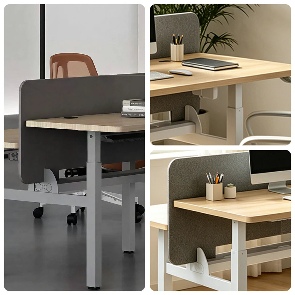 LUXORA 2 Person Study Desk - Privacy Panel Shared Workstation for Office  Room - Wood