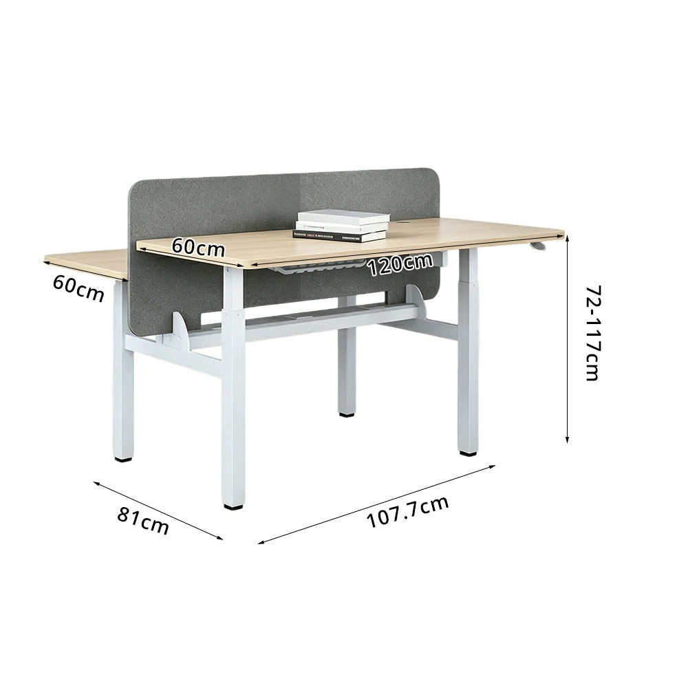 LUXORA 2 Person Study Desk - Privacy Panel Shared Workstation for Office  Room - Wood