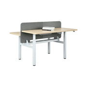 LUXORA 2 Person Study Desk - Privacy Panel Shared Workstation for Office  Room - Wood