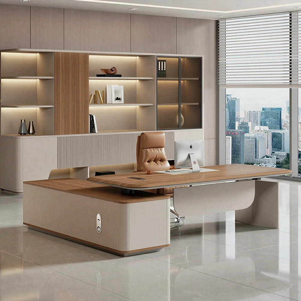 LUXORA 2.0m Dual Motor Executive Desk - Premium Height Adjustable Office Workstation - Walnut