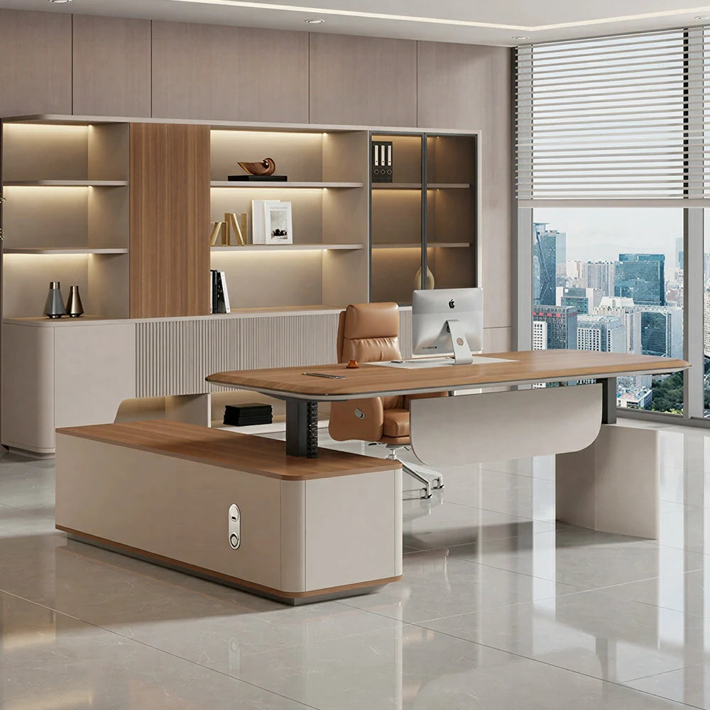 LUXORA 2.0m Dual Motor Executive Desk - Premium Height Adjustable Office Workstation - Walnut