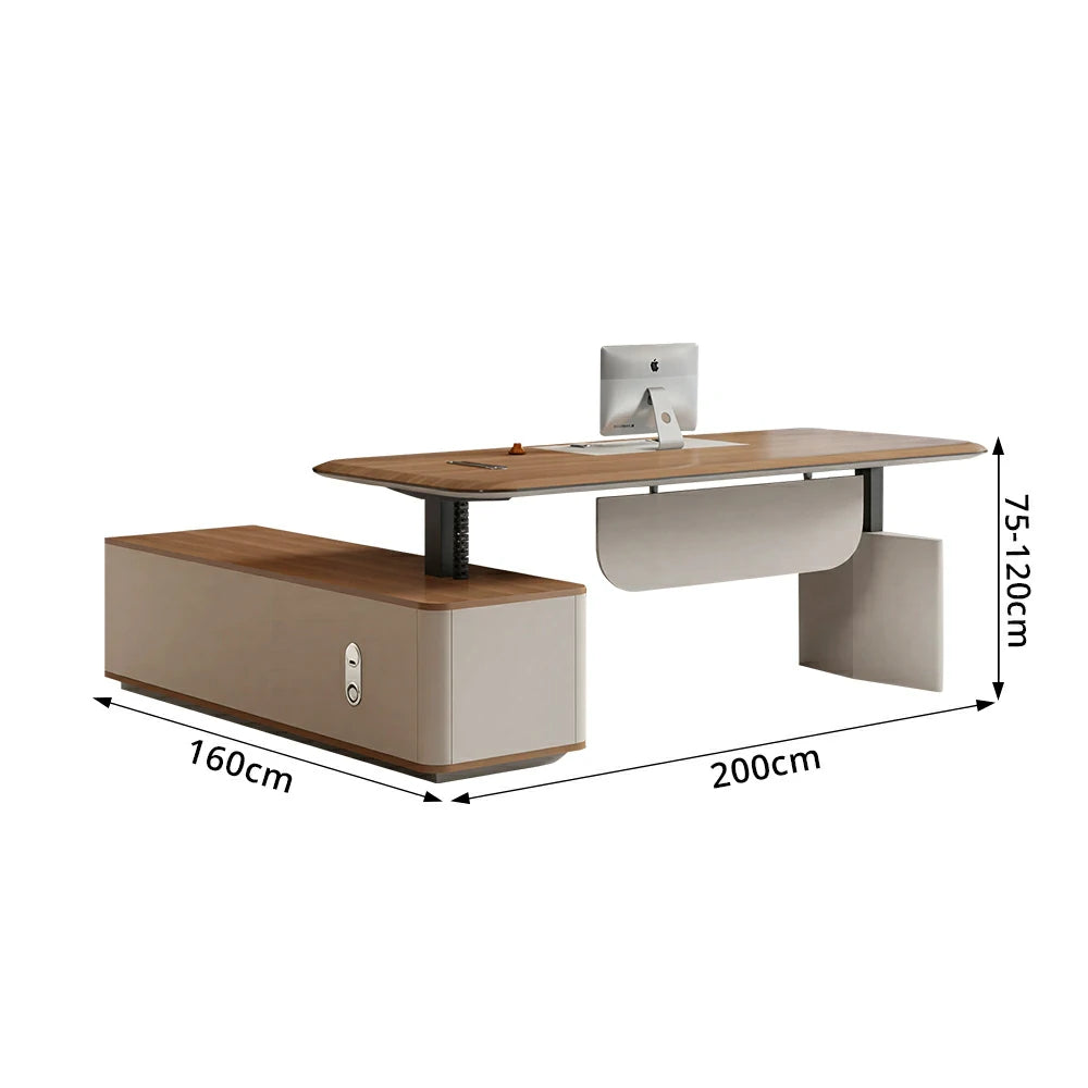 LUXORA 2.0m Dual Motor Executive Desk - Premium Height Adjustable Office Workstation - Walnut