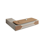 LUXORA 2.0m Standard Executive Office Desk - Premium Manager Workstation with Storage - Walnut