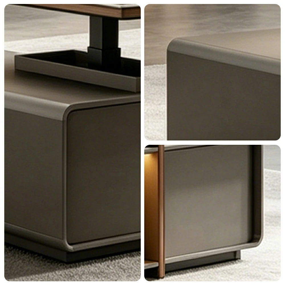 LUXORA 2.0m Executive Height Adjustable Desk - Modern Office Workstation with Storage - Grey