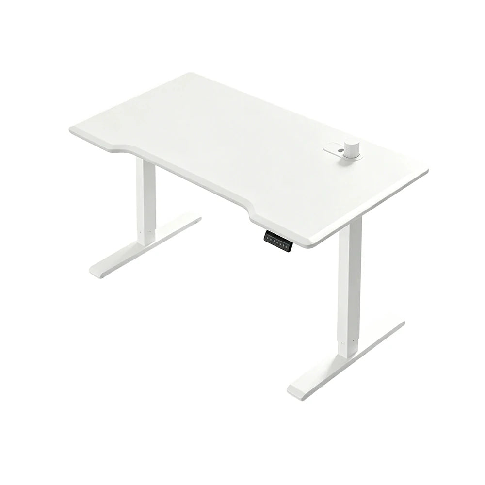 LUXROA U8 Lite Electric Height Adjustable Desk with Wireless Charging & Power Outlet 120×65×115cm Coffee - White