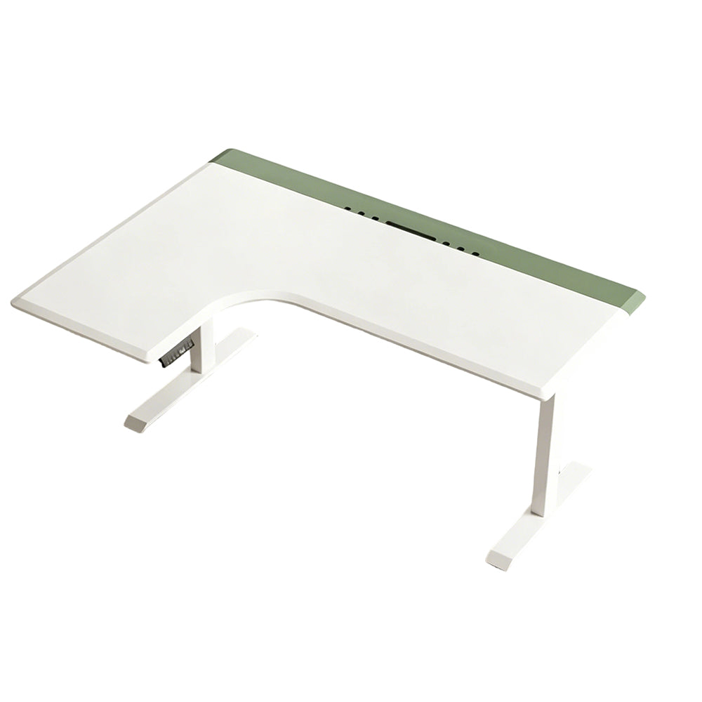 LUXORA Electric Standing Desk Left Corner Sit Stand Desk with Dual Motor Height Adjustable 120x65cm Home Office Desk - White