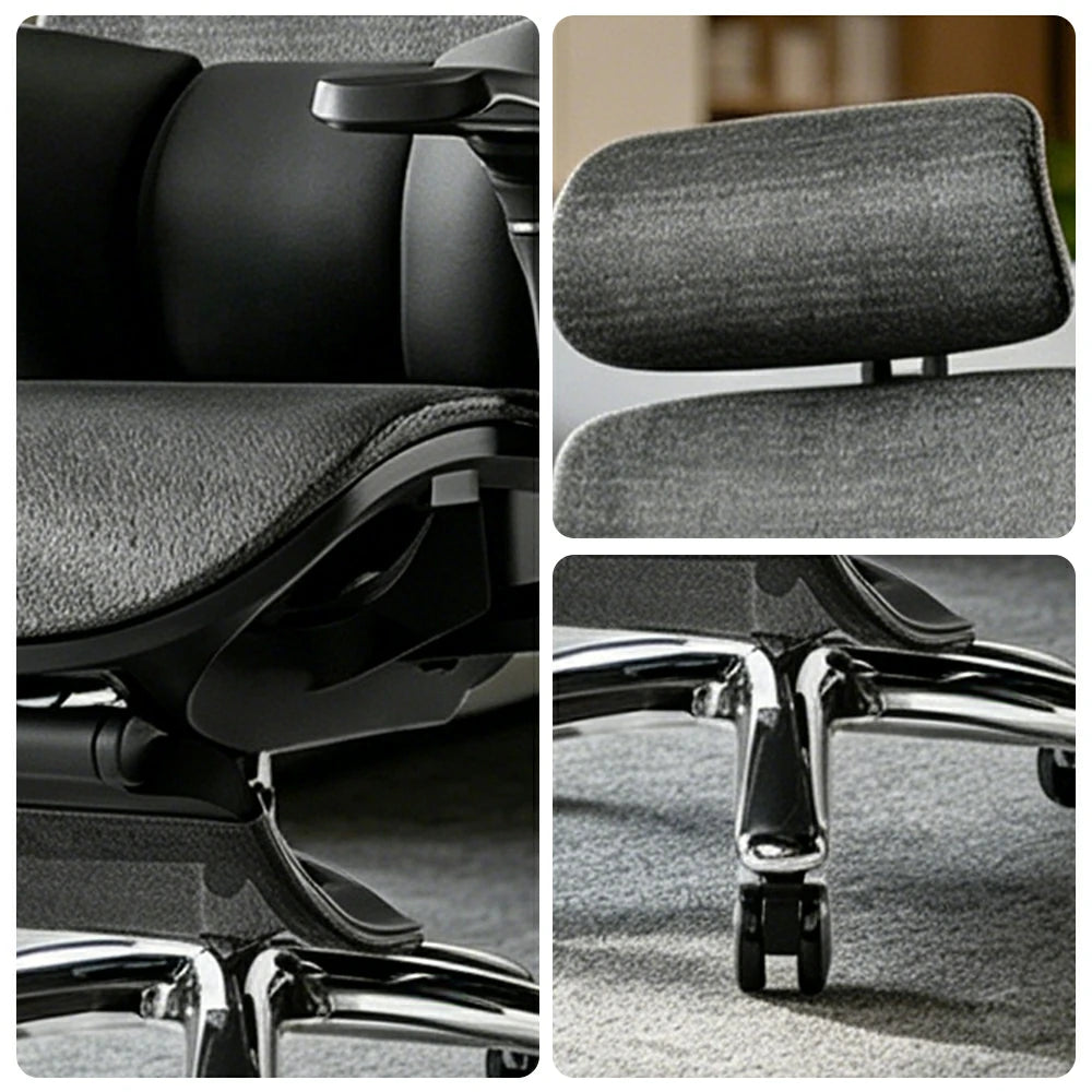 LUXORA Ergonomic Office Chair High Back Mesh Lumbar Support Adjustable Headrest Executive Swivel Task Chair Home Office - Black