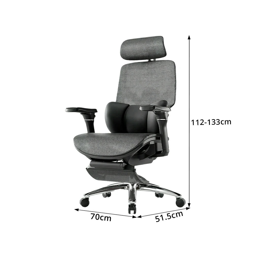 LUXORA Ergonomic Office Chair High Back Mesh Lumbar Support Adjustable Headrest Executive Swivel Task Chair Home Office - Black