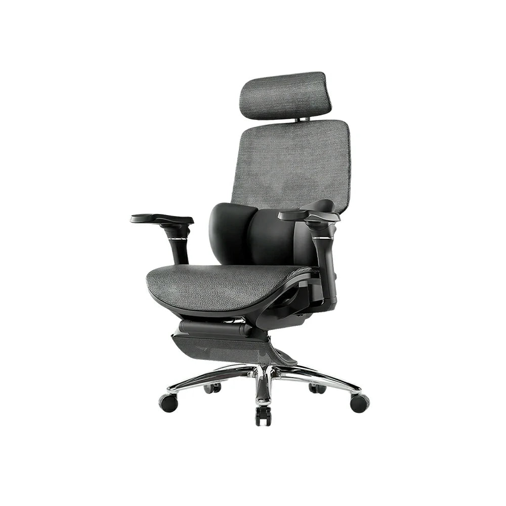 LUXORA Ergonomic Office Chair High Back Mesh Lumbar Support Adjustable Headrest Executive Swivel Task Chair Home Office - Black