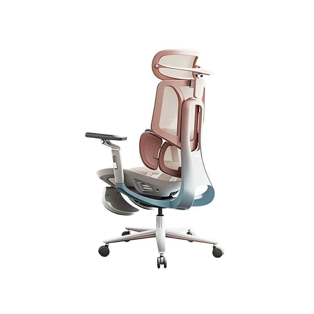 LUXORA  E3 Pro Ergonomic Mesh Office Chair Reclining Chair with Footrest 4D Support Adjustable Armrests - Sakura Pink