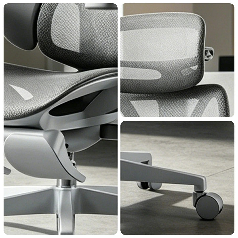 LUXORA  E3 Air 4th Gen Ergonomic Mesh Office Chair Reclining Chair with Footrest Adjustable Support - White