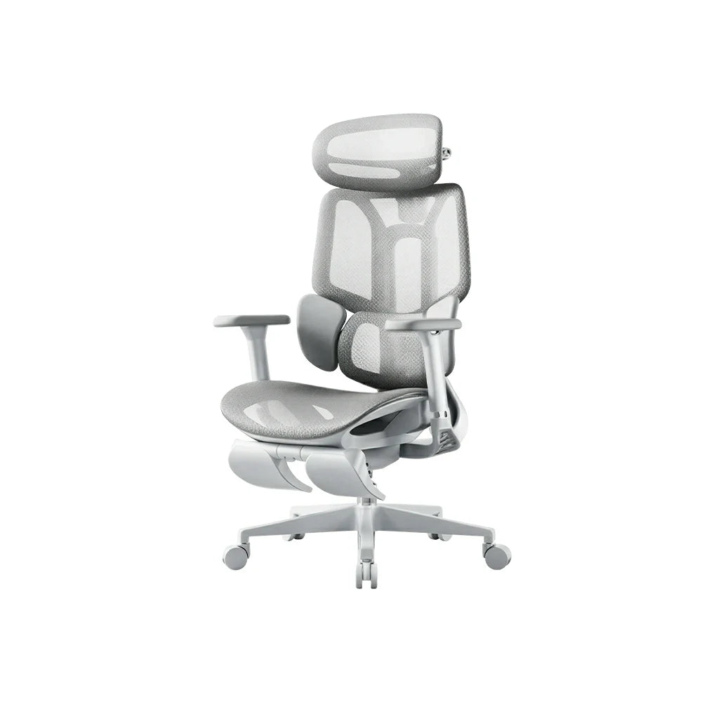 LUXORA  E3 Air 4th Gen Ergonomic Mesh Office Chair Reclining Chair with Footrest Adjustable Support - White