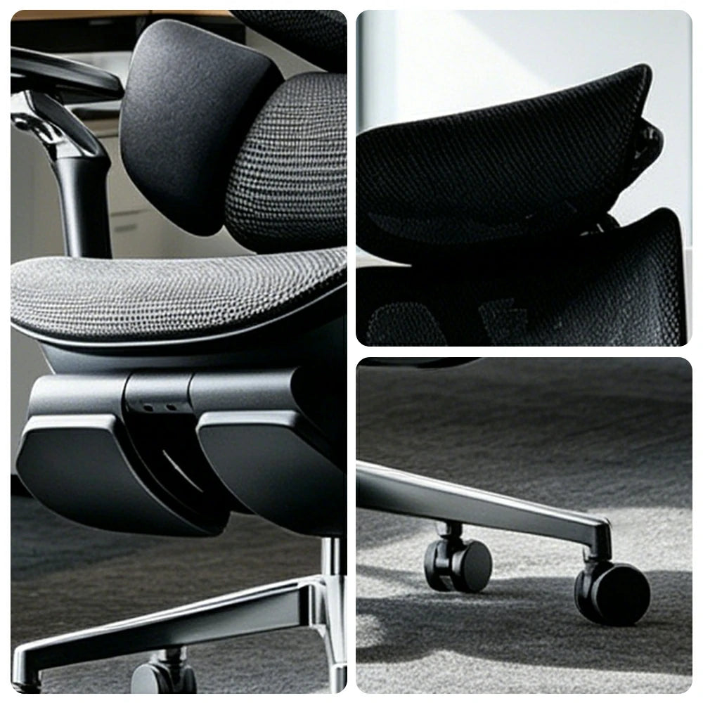 LUXORA  X7 Premium Ergonomic Office Chair Electric Reclining Chair with Massage Heat Support Footrest - Black