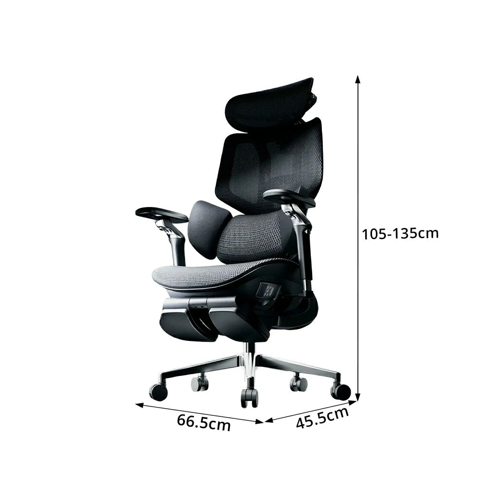 LUXORA  X7 Premium Ergonomic Office Chair Electric Reclining Chair with Massage Heat Support Footrest - Black
