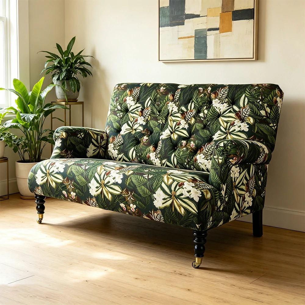 LUXORA Leisure Sofa with Larch Wood Frame and Latex Cushion 160/200cm for Living Room, Study and Balcony - Green