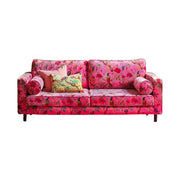 LUXORA Leisure Sofa with Larch Wood Frame and Latex Cushion 160/200cm for Living Room, Study and Balcony - Pink
