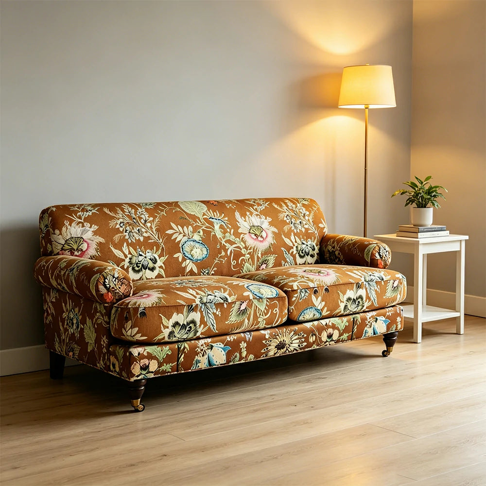 LUXORA Leisure Sofa with Larch Wood Frame and Latex Cushion 170/210cm for Living Room, Study and Balcony - Brown