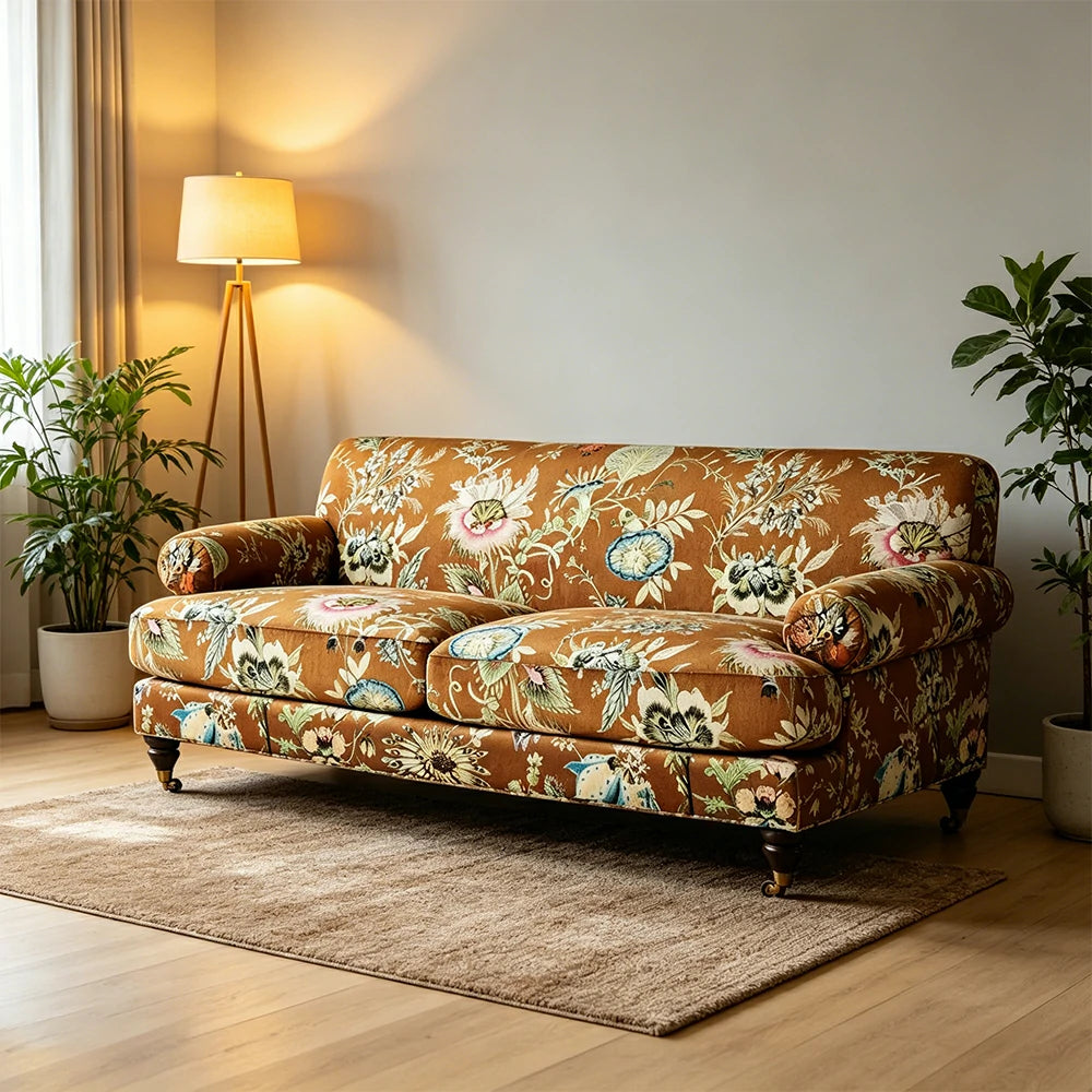 LUXORA Leisure Sofa with Larch Wood Frame and Latex Cushion 170/210cm for Living Room, Study and Balcony - Brown