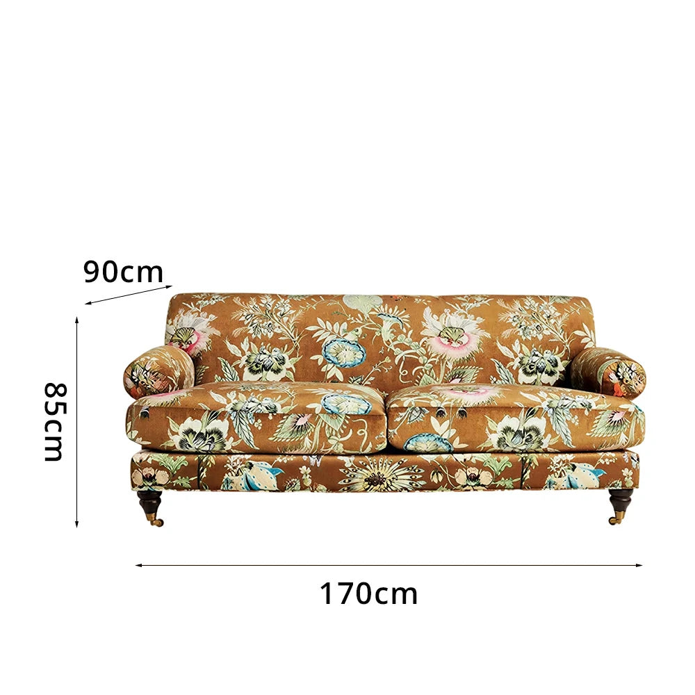 LUXORA Leisure Sofa with Larch Wood Frame and Latex Cushion 170/210cm for Living Room, Study and Balcony - Brown