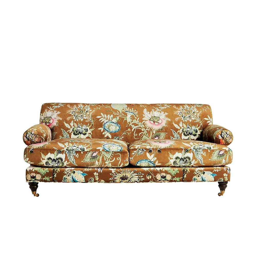 LUXORA Leisure Sofa with Larch Wood Frame and Latex Cushion 170/210cm for Living Room, Study and Balcony - Brown