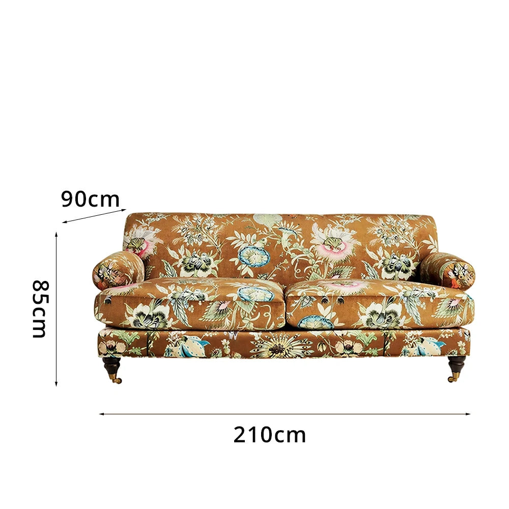 LUXORA Leisure Sofa with Larch Wood Frame and Latex Cushion 170/210cm for Living Room, Study and Balcony - Brown
