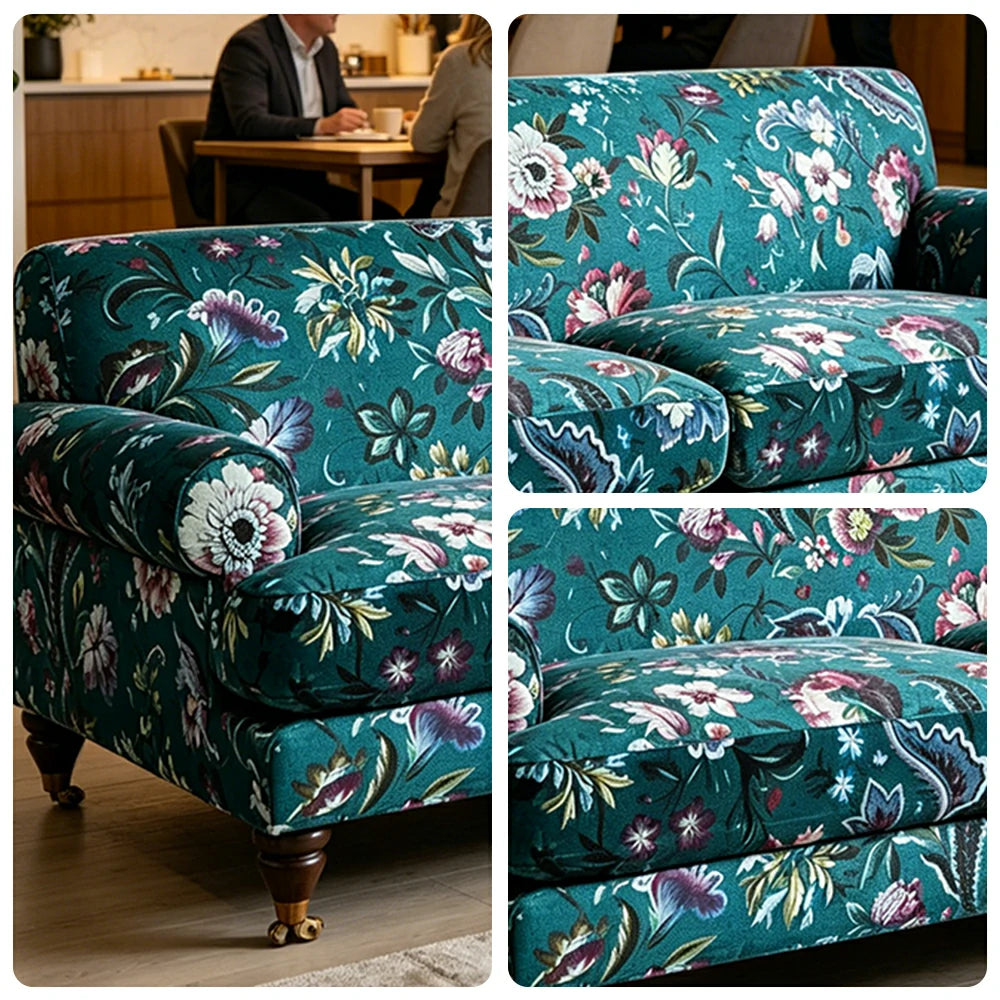 LUXORA Leisure Sofa with Larch Wood Frame and Latex Cushion 170/210cm for Living Room, Study and Balcony - Blue