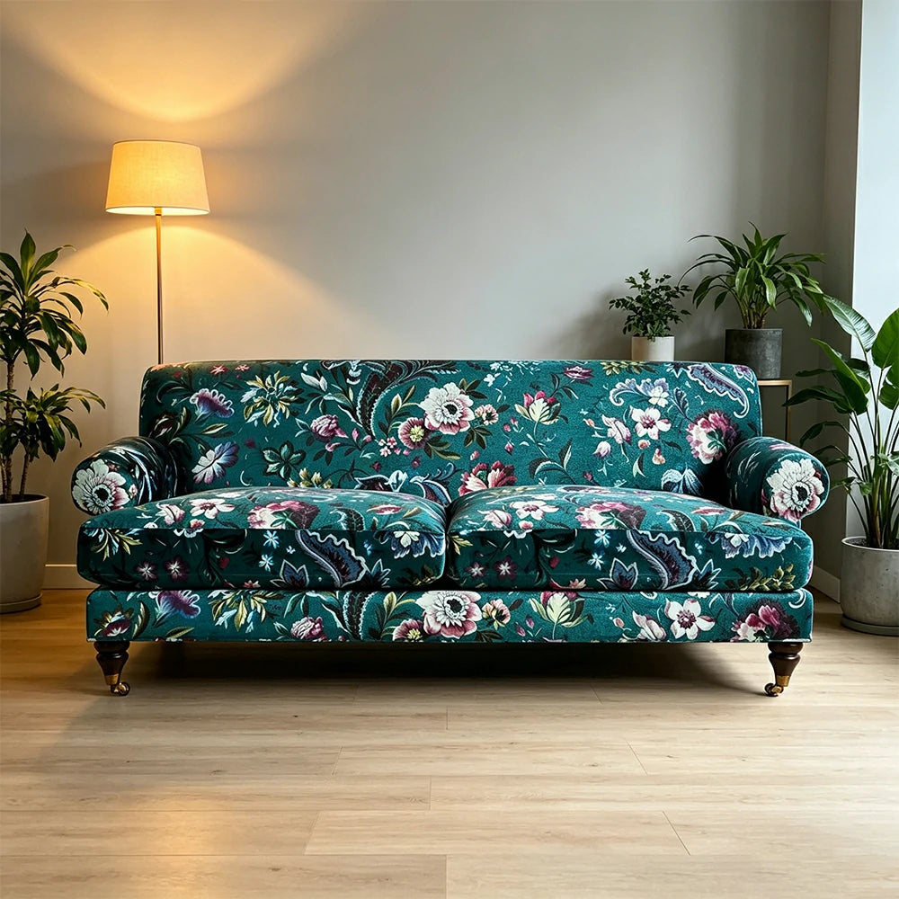 LUXORA Leisure Sofa with Larch Wood Frame and Latex Cushion 170/210cm for Living Room, Study and Balcony - Blue