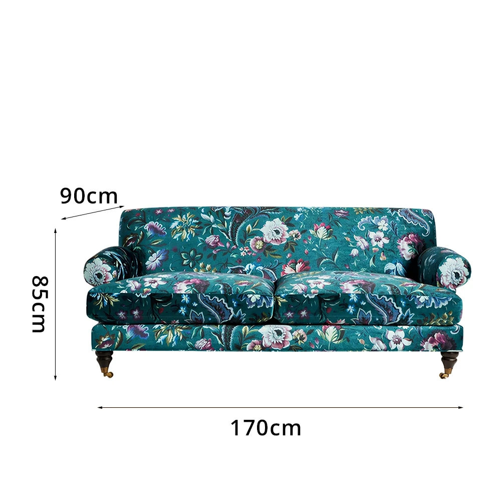 LUXORA Leisure Sofa with Larch Wood Frame and Latex Cushion 170/210cm for Living Room, Study and Balcony - Blue