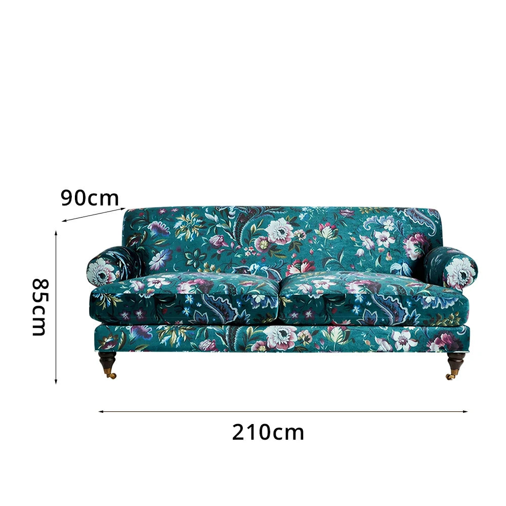 LUXORA Leisure Sofa with Larch Wood Frame and Latex Cushion 170/210cm for Living Room, Study and Balcony - Blue