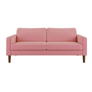 LUXORA Leisure Sofa with Larch Wood Frame and Latex Cushion 160/200cm for Living Room, Study and Balcony - Red&White