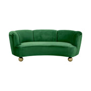 LUXORA Velvet Leisure Sofa with Larch Wood Frame and High-resilience Latex Cushion 170/210cm for Living Room Study and Balcony - Green