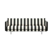 LUXORA Striped Leisure Sofa with Larch Wood Frame and High-resilience Latex Cushion 160/200cm for Living Room Study and Balcony - Black