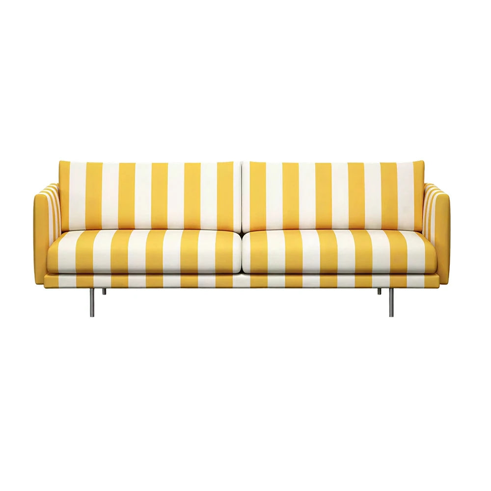 LUXORA Striped Leisure Sofa with Larch Wood Frame and High-resilience Latex Cushion 160/200cm for Living Room Study and Balcony - Yellow