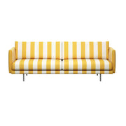 LUXORA Striped Leisure Sofa with Larch Wood Frame and High-resilience Latex Cushion 160/200cm for Living Room Study and Balcony - Yellow