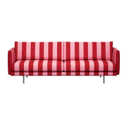 LUXORA Striped Leisure Sofa with Larch Wood Frame and High-resilience Latex Cushion 160/200cm for Living Room Study and Balcony - Red