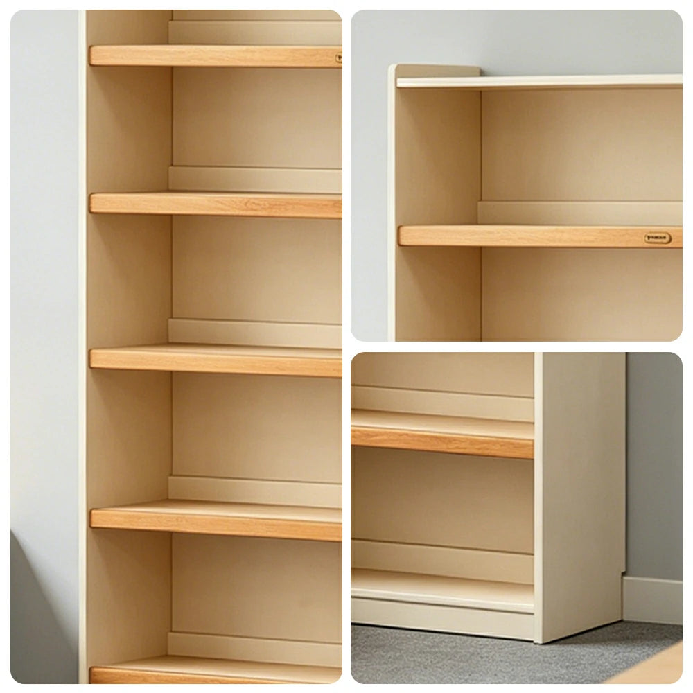 LUXORA 80cm Slim Solid Wood Bookshelf with Open Shelves and Back Panel for Study Bedroom and Small Spaces