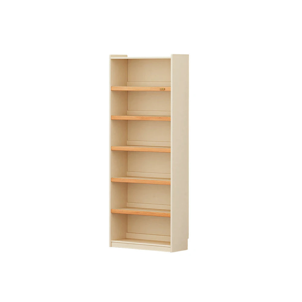 LUXORA 80cm Slim Solid Wood Bookshelf with Open Shelves and Back Panel for Study Bedroom and Small Spaces