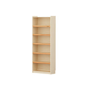 LUXORA 80cm Slim Solid Wood Bookshelf with Open Shelves and Back Panel for Study Bedroom and Small Spaces