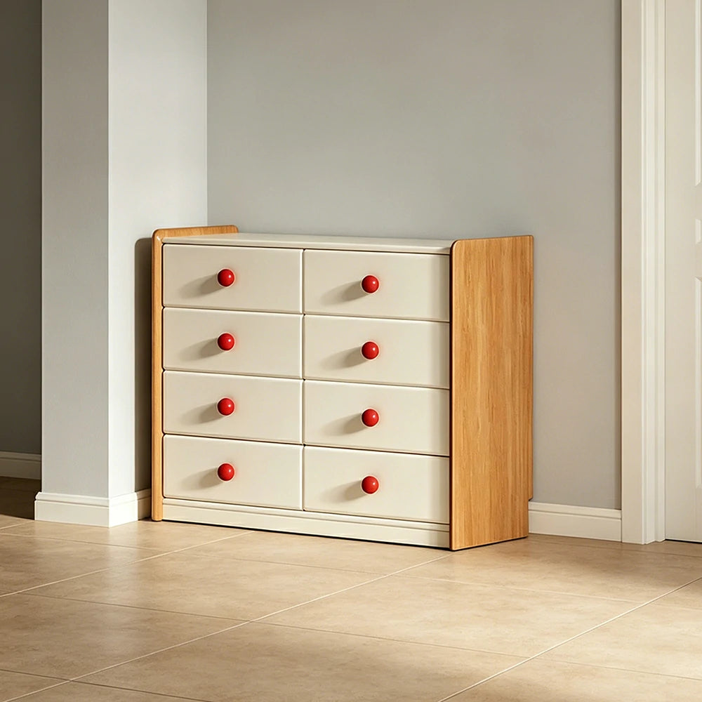 LUXORA Kids Storage Chest with Large Drawers and Anti-pinch Rails 8-Drawer Cabinet for Kids Room and Nursery