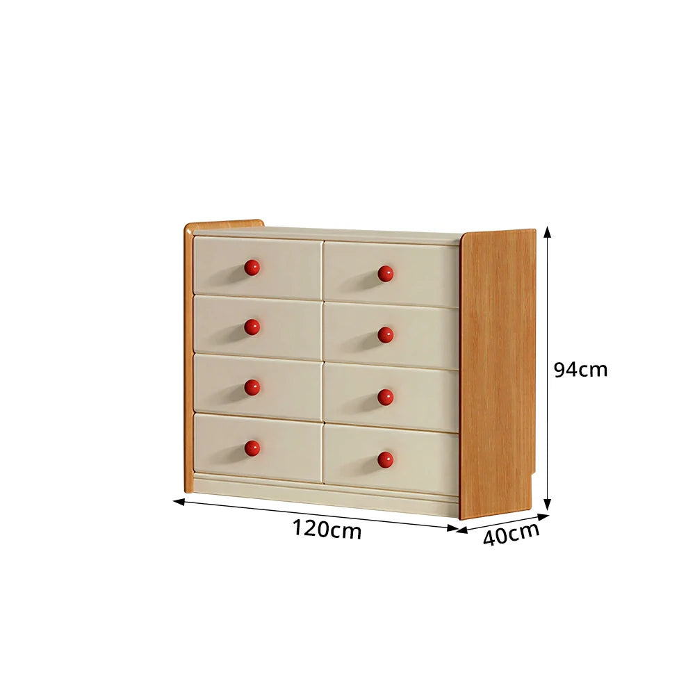 LUXORA Kids Storage Chest with Large Drawers and Anti-pinch Rails 8-Drawer Cabinet for Kids Room and Nursery