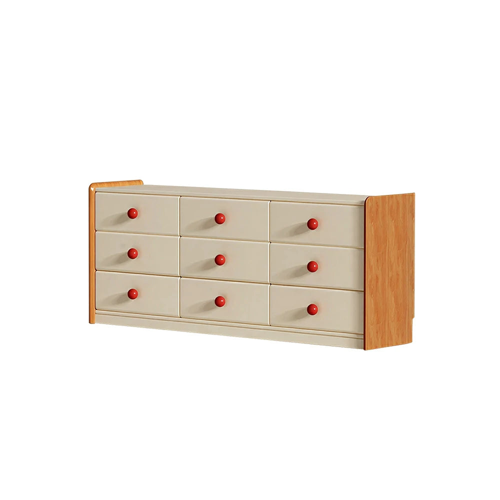 LUXORA Kids Storage Chest with Large Drawers and Anti-pinch Rails 9-Drawer Cabinet for Kids Room and Nursery