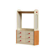 LUXORA Kids Storage Chest with Large Drawers and Coat Rack 6-Drawer Cabinet for Kids Room and Nursery