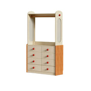 LUXORA Kids Storage Chest with Large Drawers and Coat Rack 8-Drawer Cabinet for Kids Room and Nursery