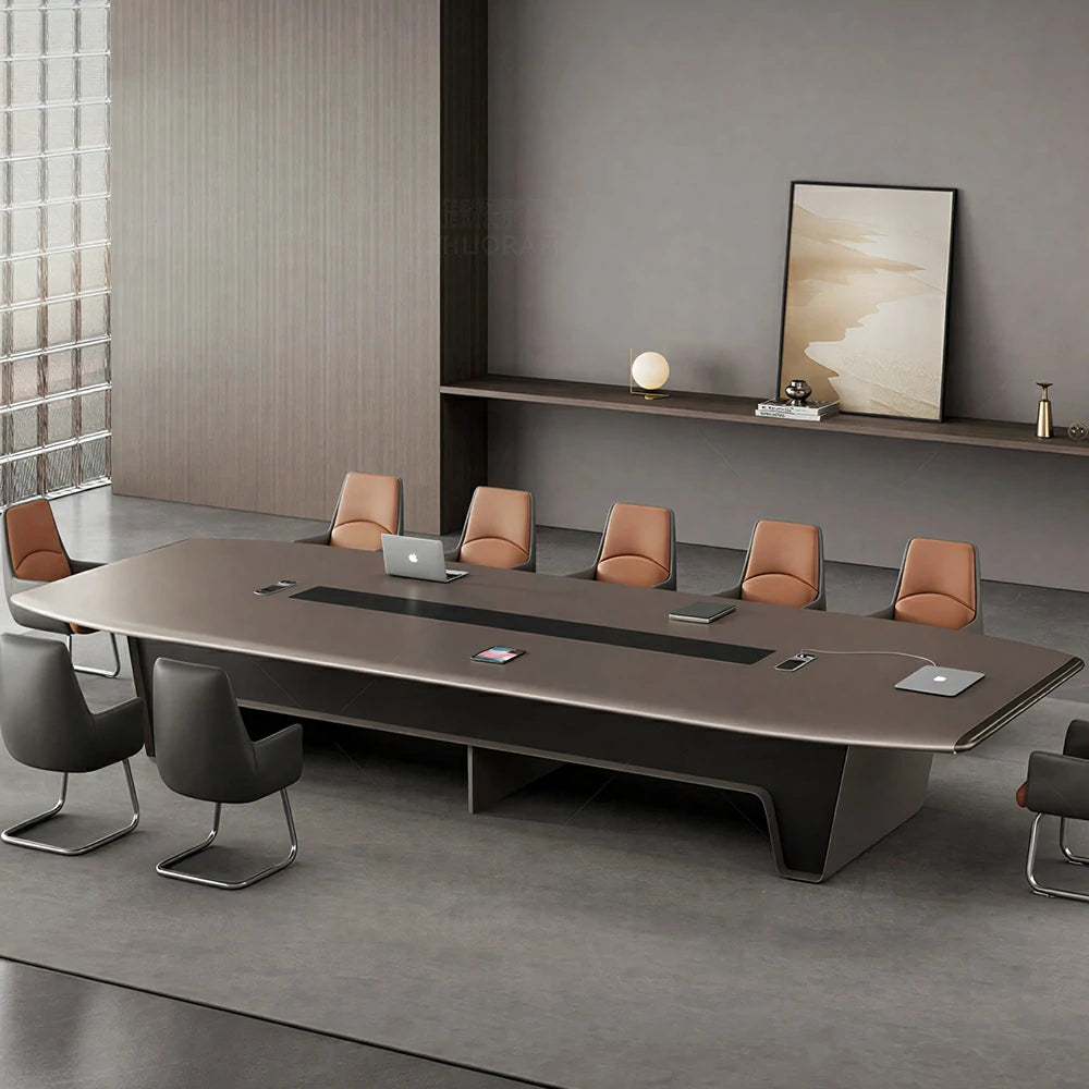 LUXORA Conference Table 240/320/400cm Modern Two-Tone Meeting Desk for Office Boardroom - Dark Grey